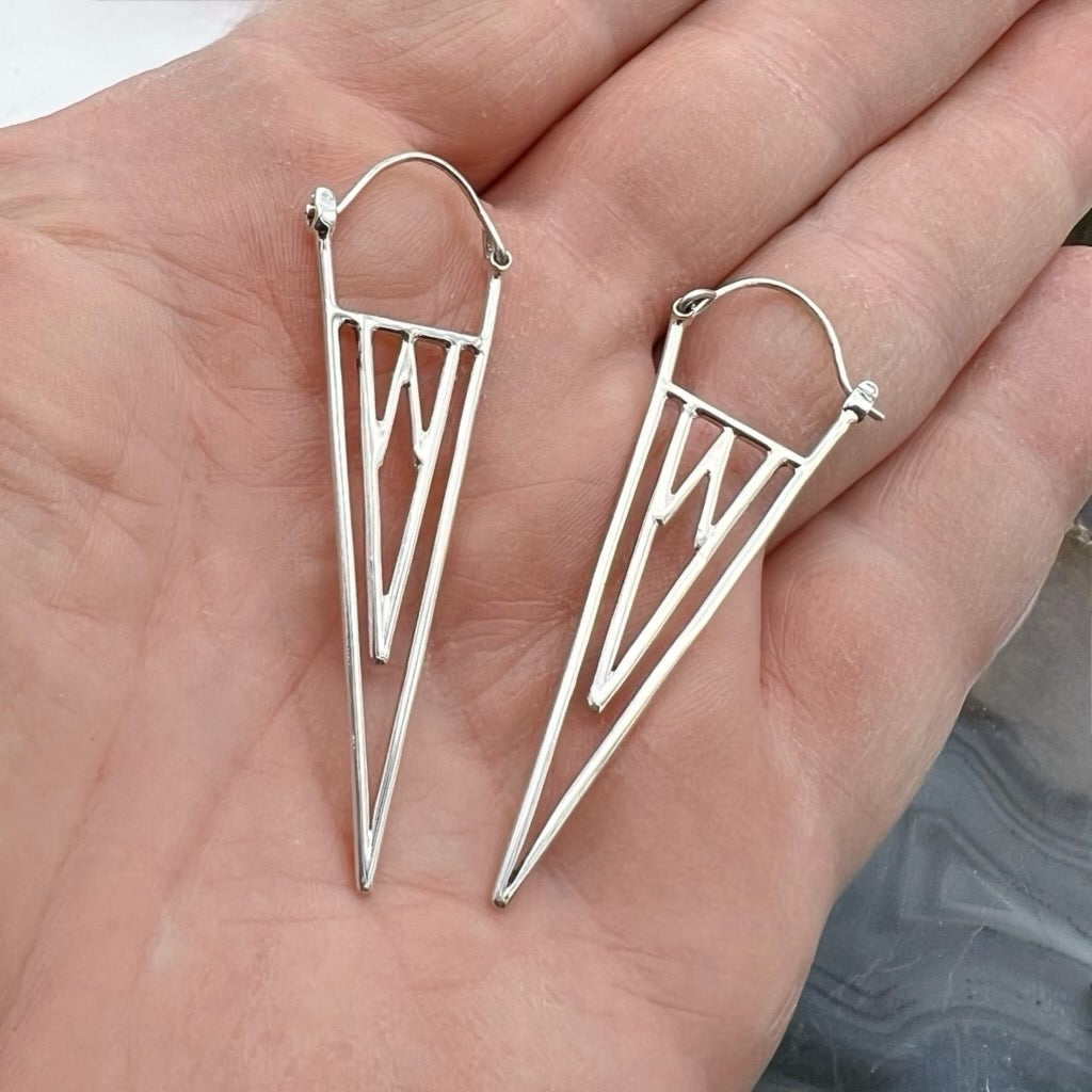 Art Deco Triangle Earrings