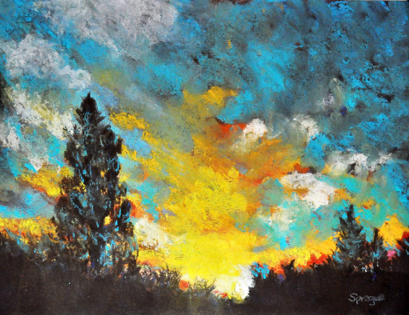 TURQUOISE SKY-MATTED PRINT