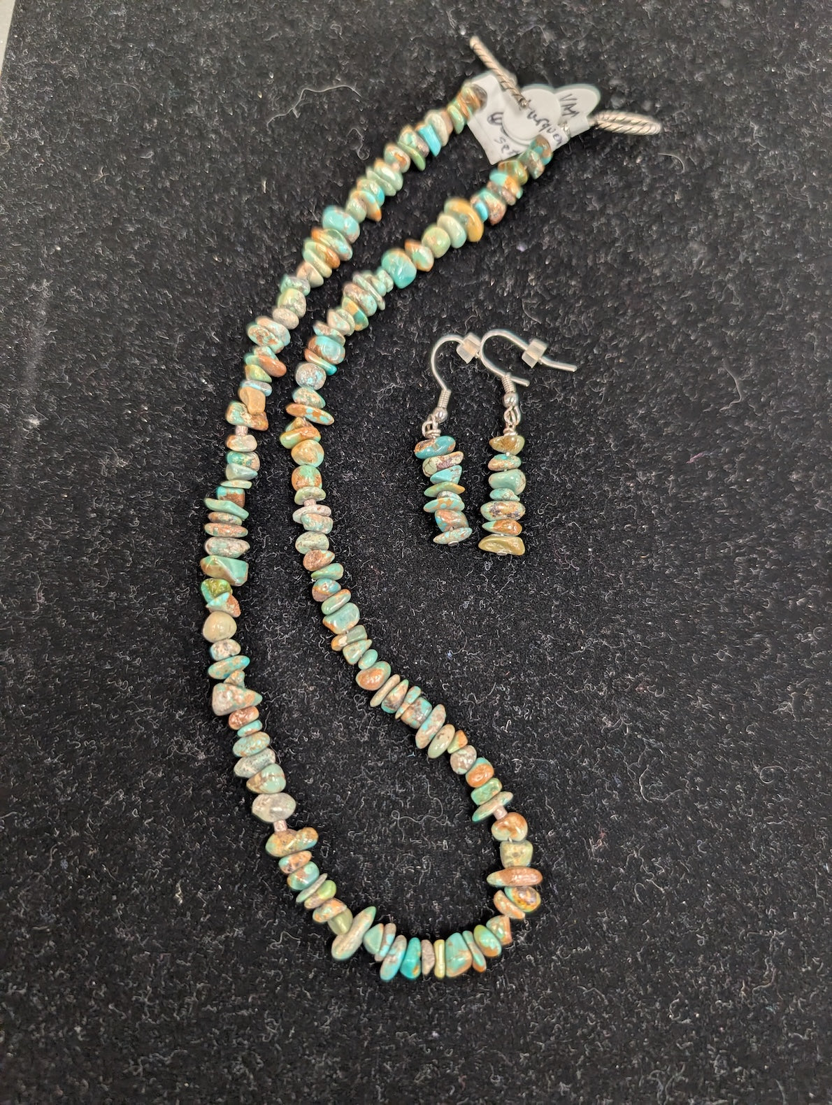 Turquoise Chips Necklace & Earrings Set