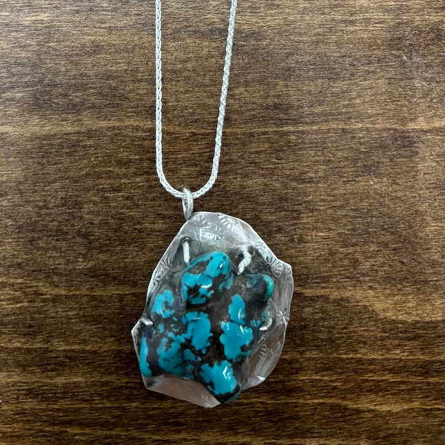 Turquoise Pendant on Rope Chain