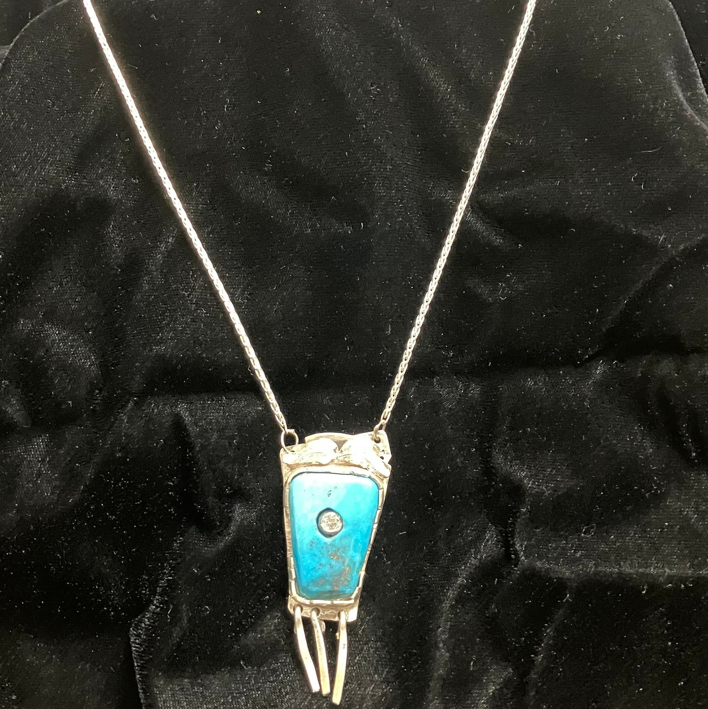 Turquoise with CZ necklace