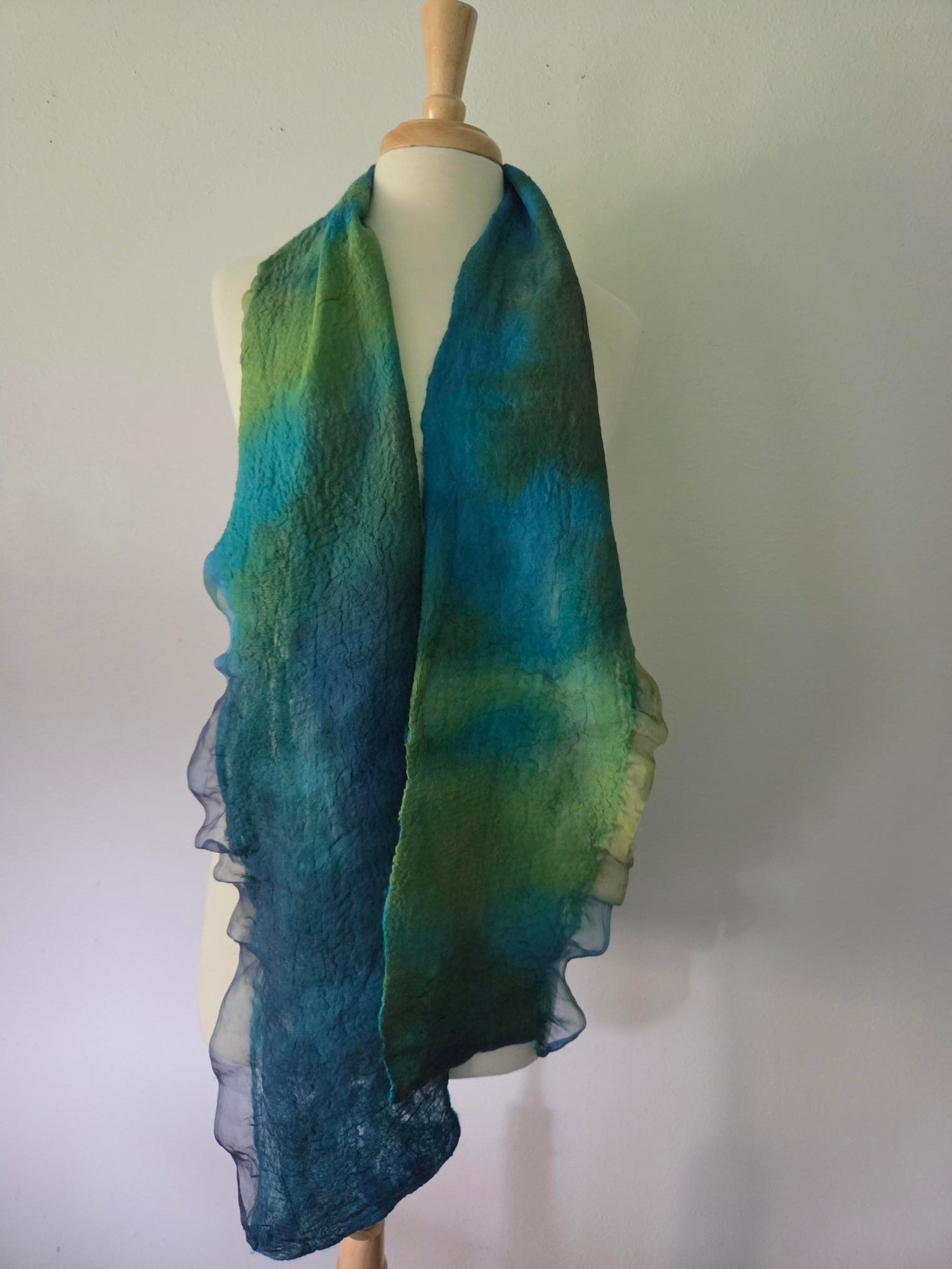 Nuno Felted Scarf-hand dyed silk