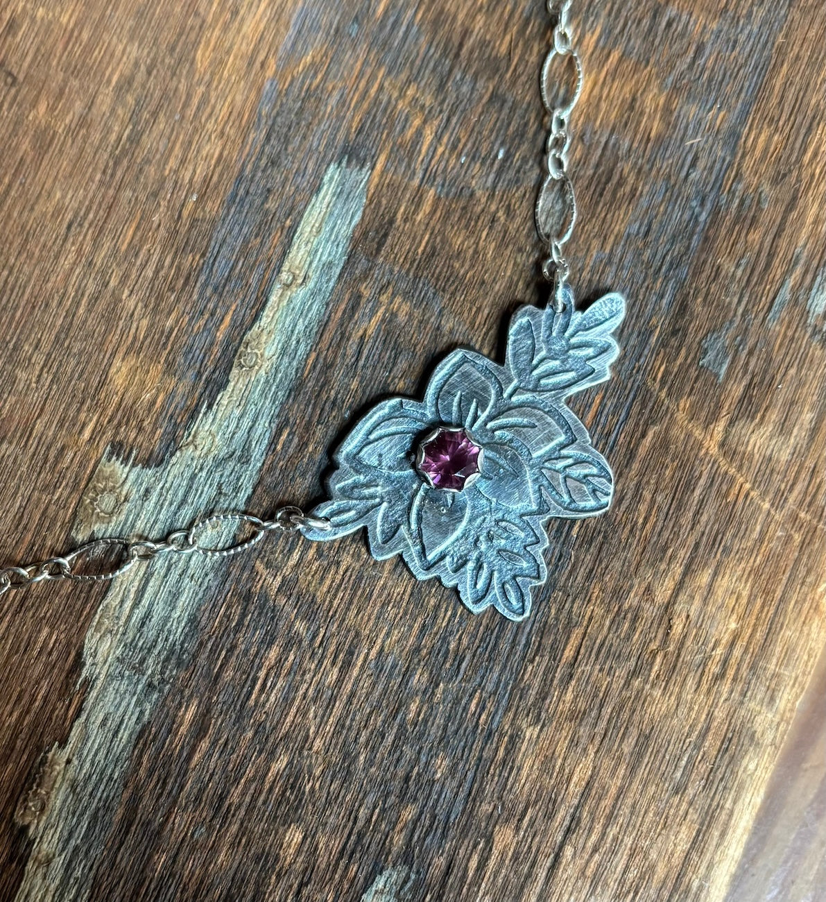 Floral Umbra Garnet Pendant N39