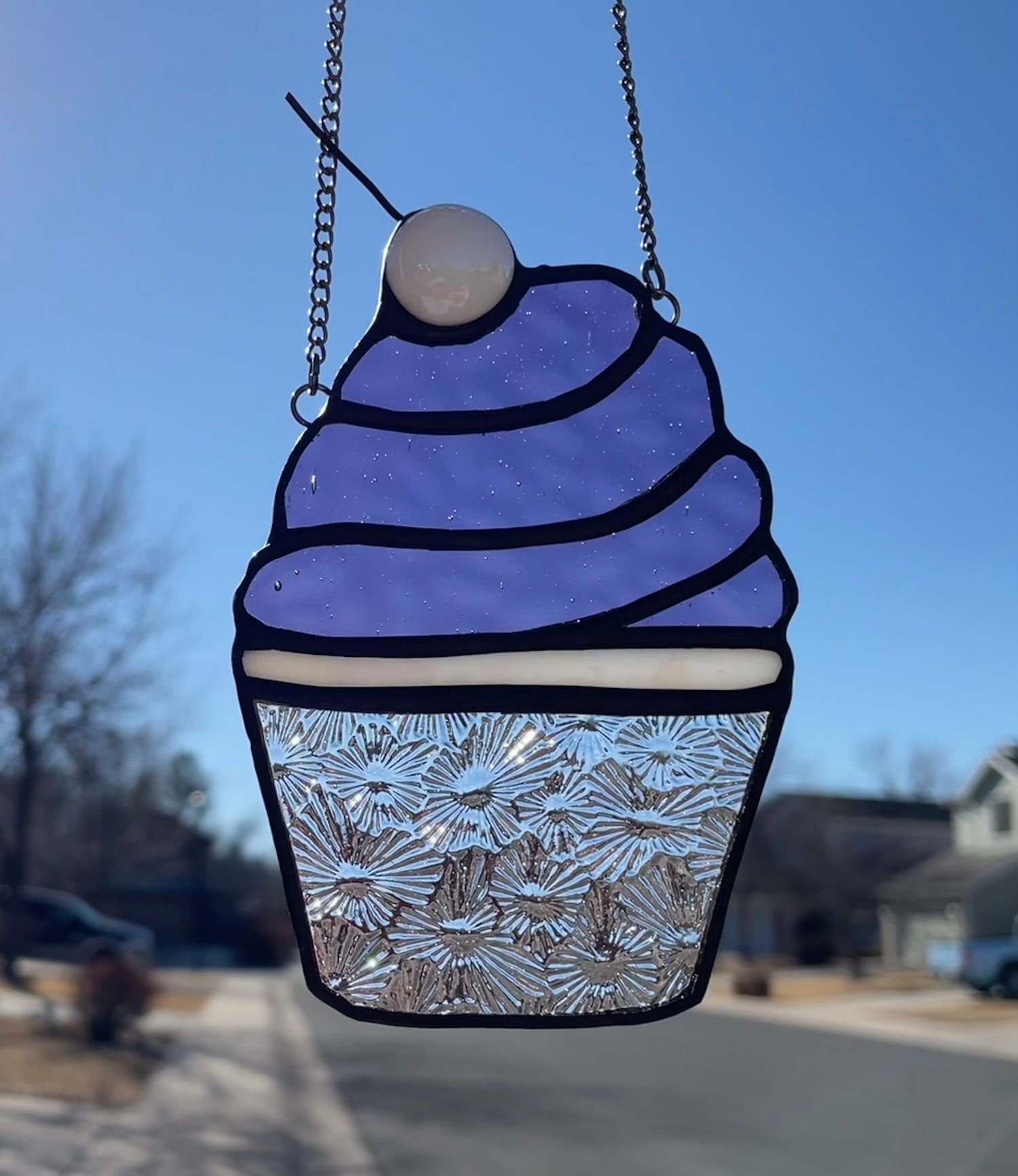 Vanilla Cupcake Purple Frosting