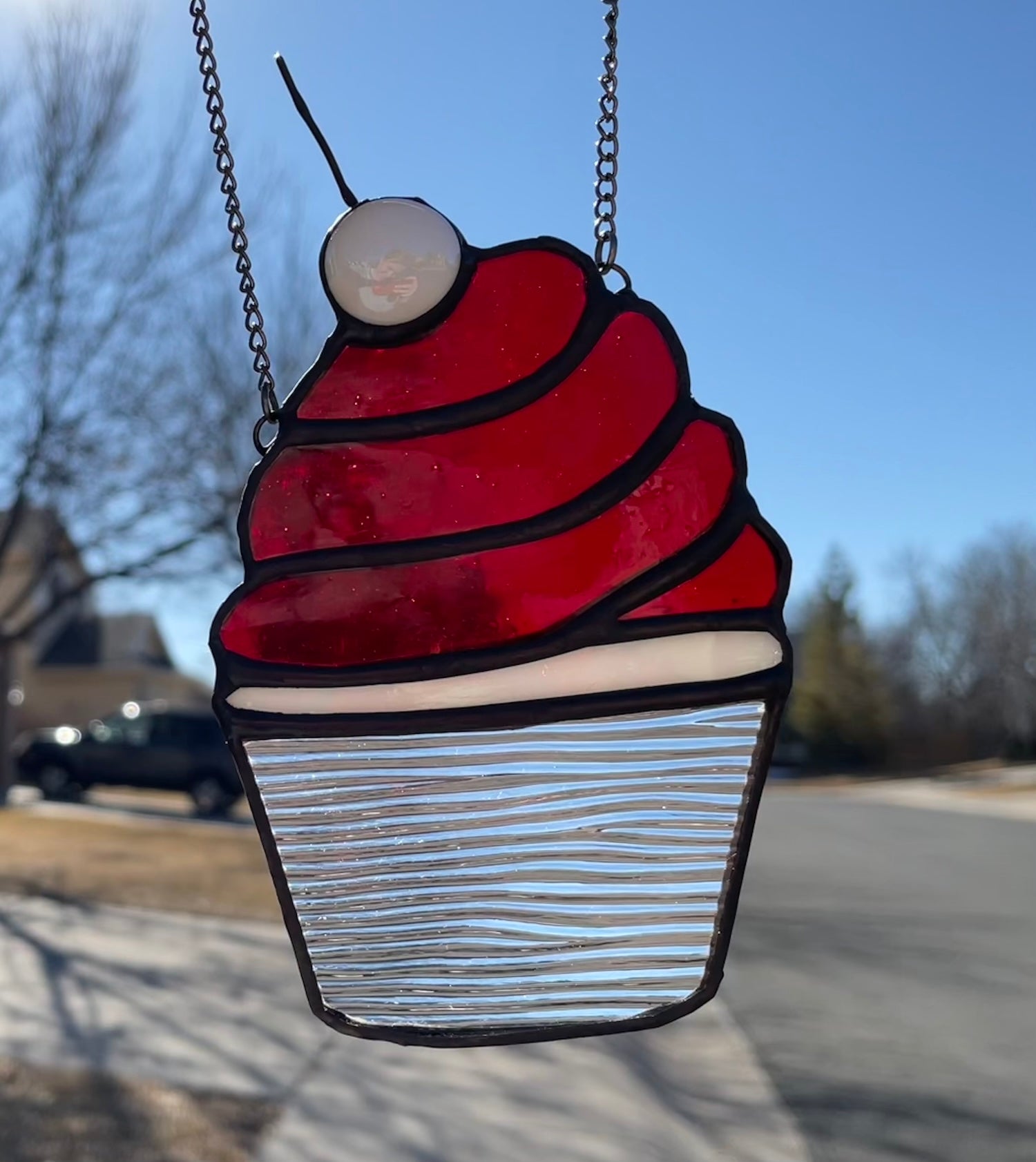 Vanilla Cupcake Red Frosting