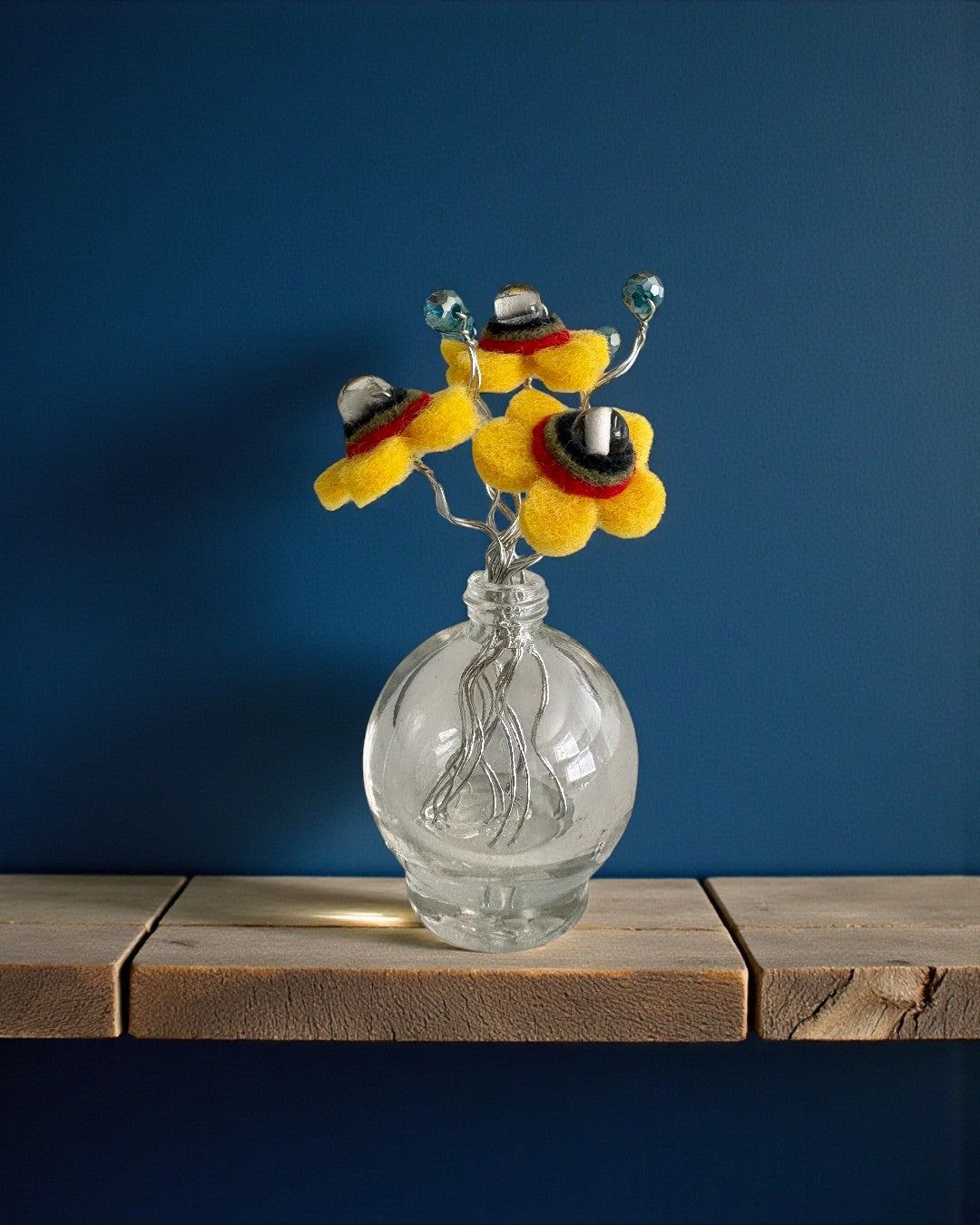 Vase with 3 Yellow Flowers