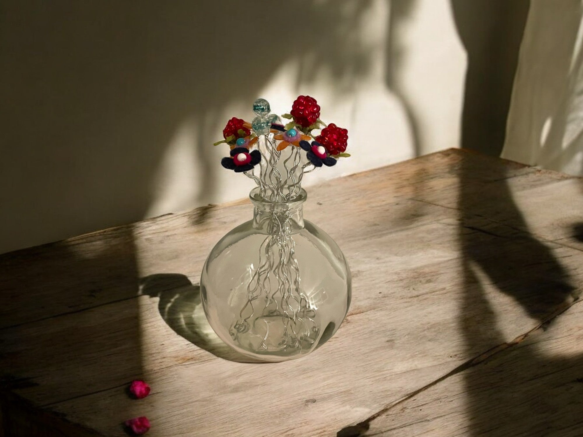 Vase with Flowers and Raspberries