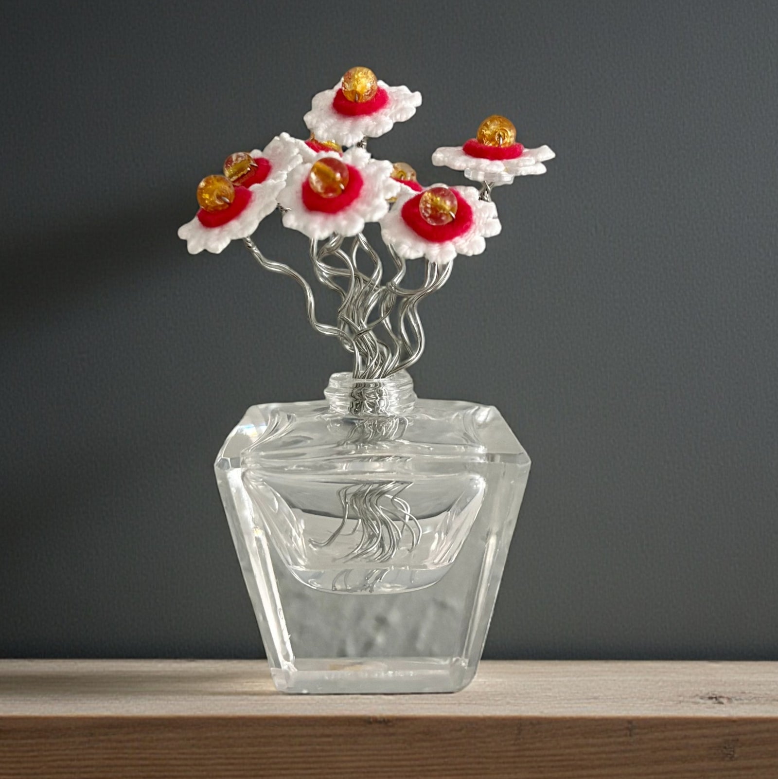 Vase with White and Pink Flowers