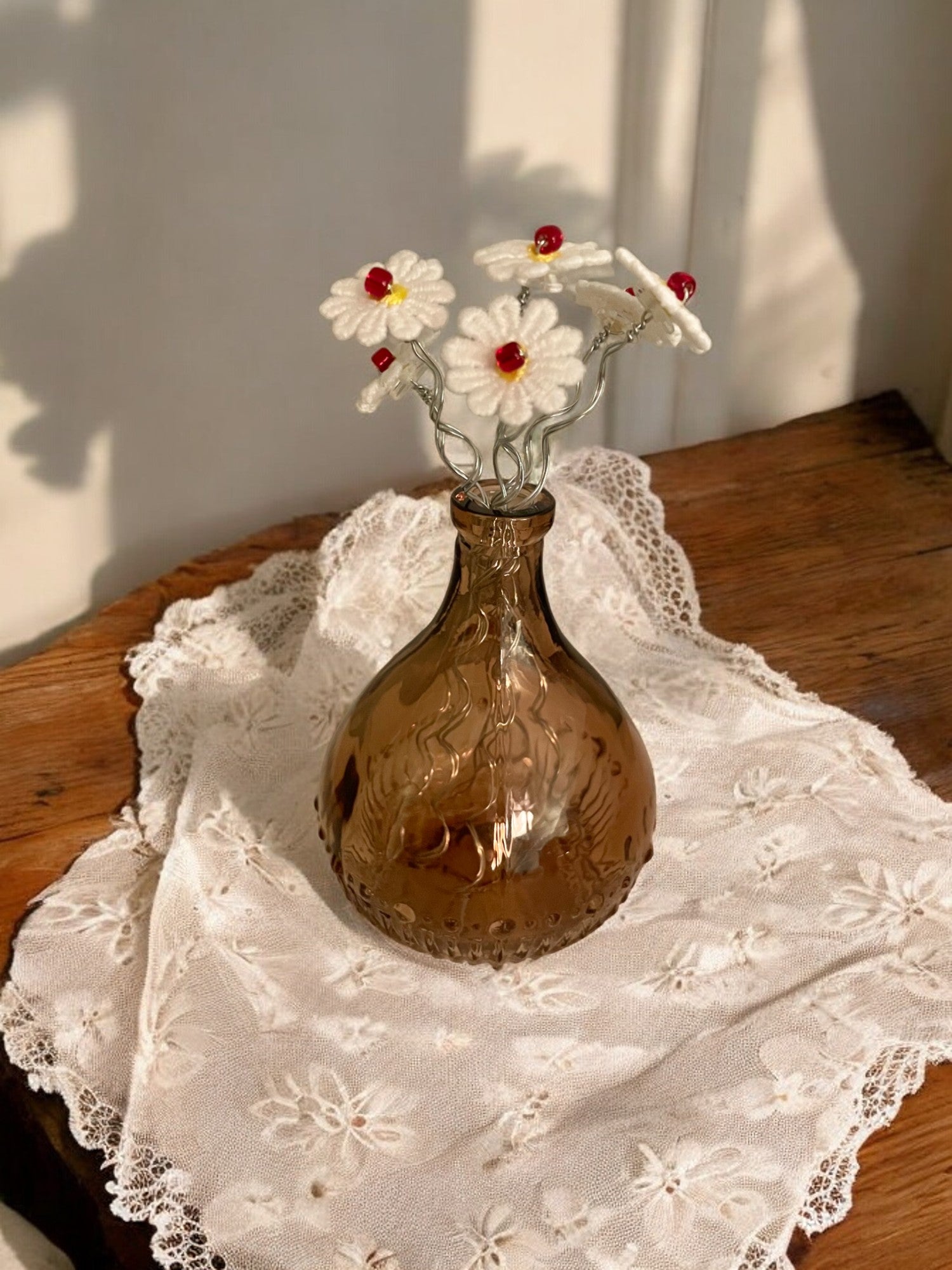 Vase with White Daisy Flowers