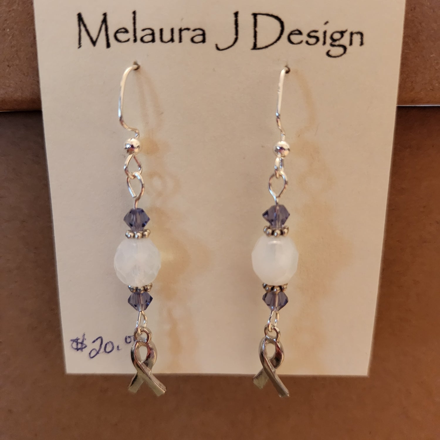 White glass bead Earrings