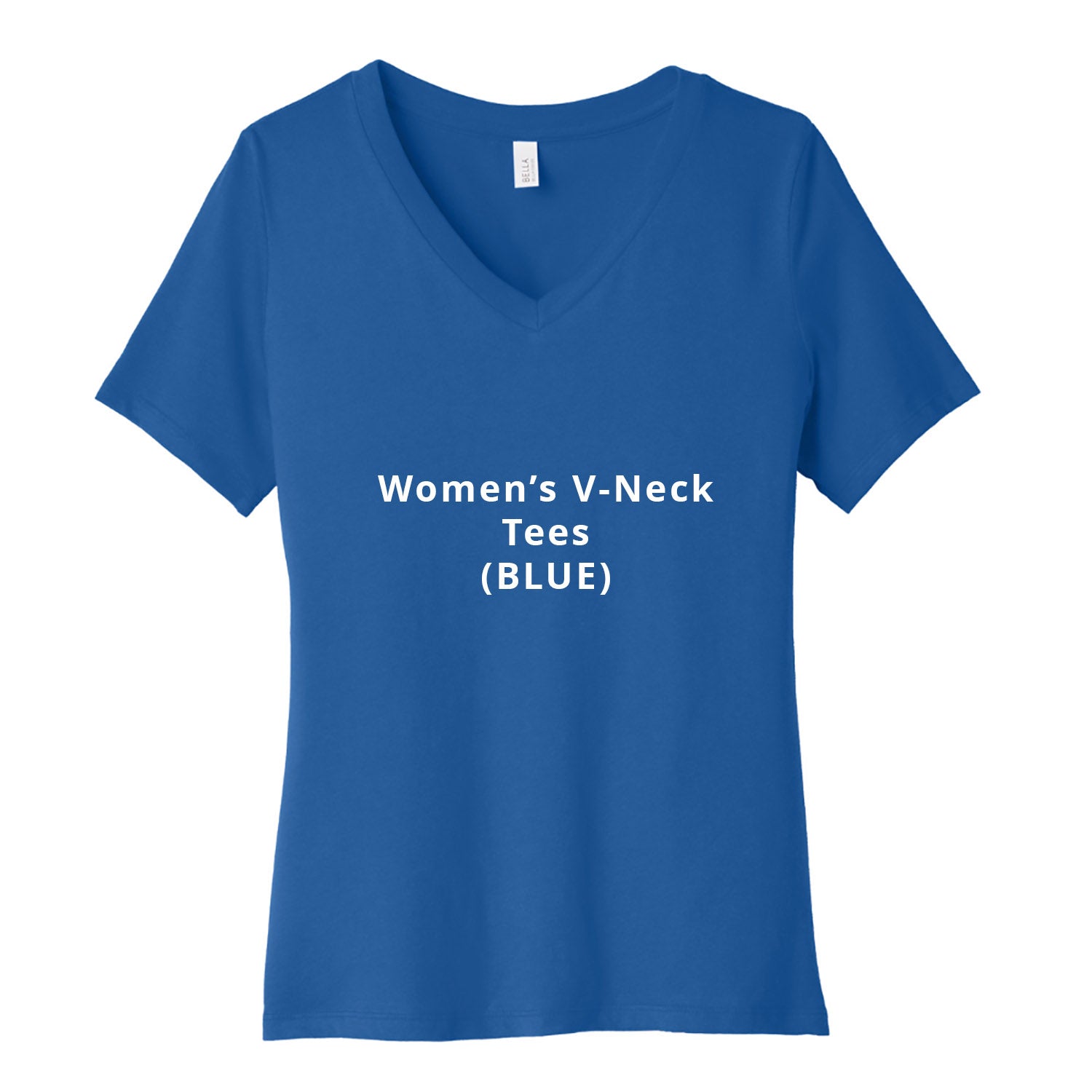 Women's V-Neck Short Sleeve Tees_BLUE