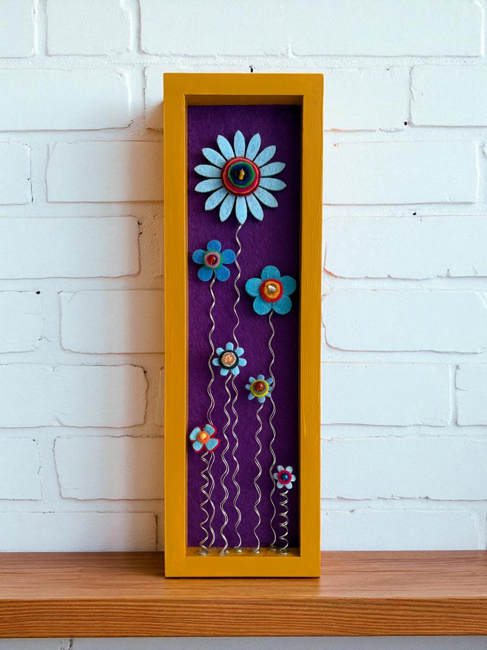 Yellow Frame with Blue Flowers