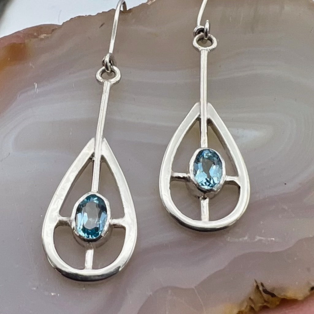 Blue Topaz Teardrop Earrings