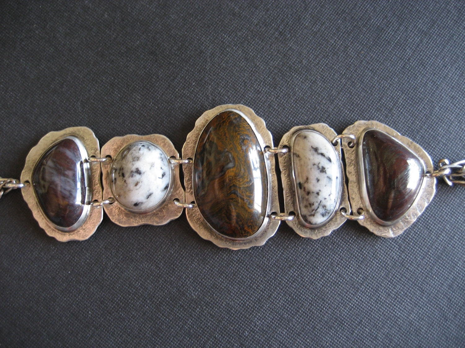 bracelet #2111-Iron and moss agate