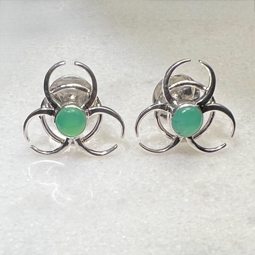 Chrysoprase Biohazard Cufflinks