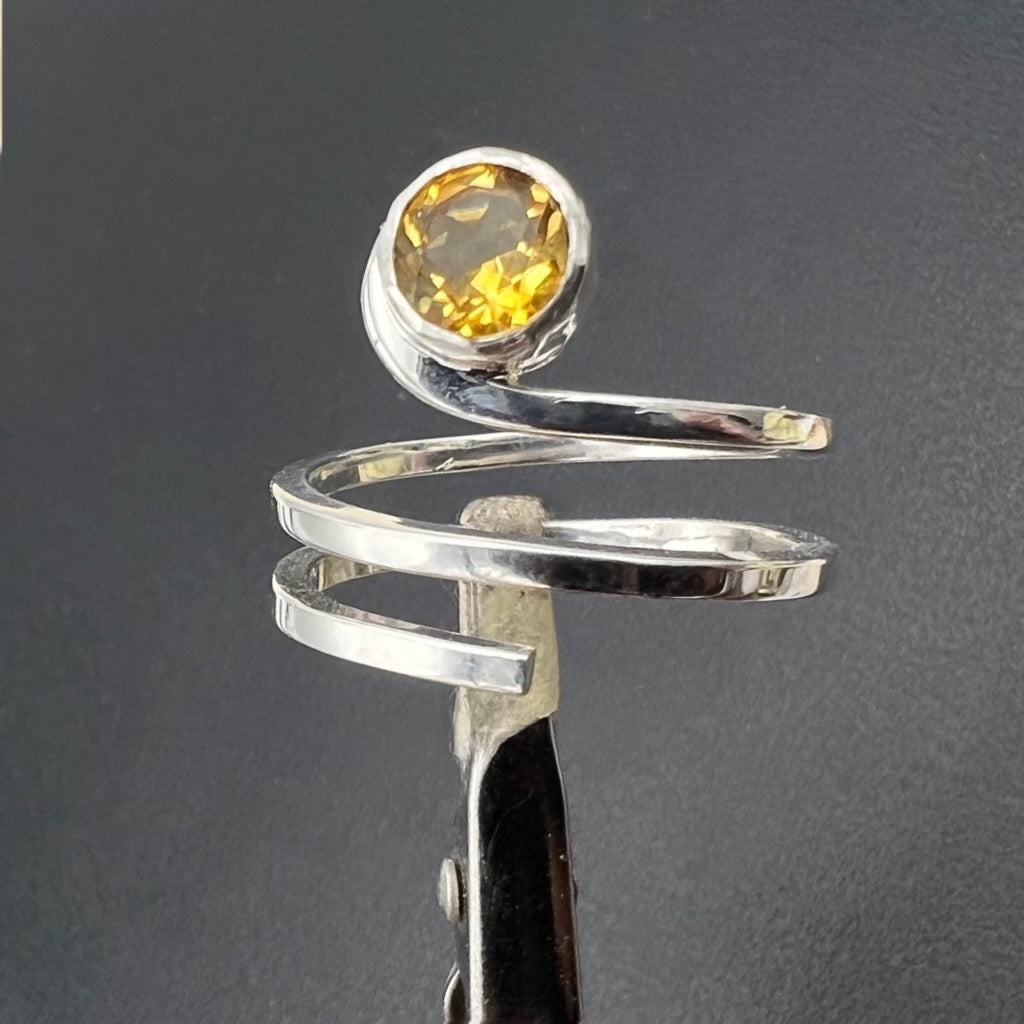 Citrine Sterling Wrap Ring-removed