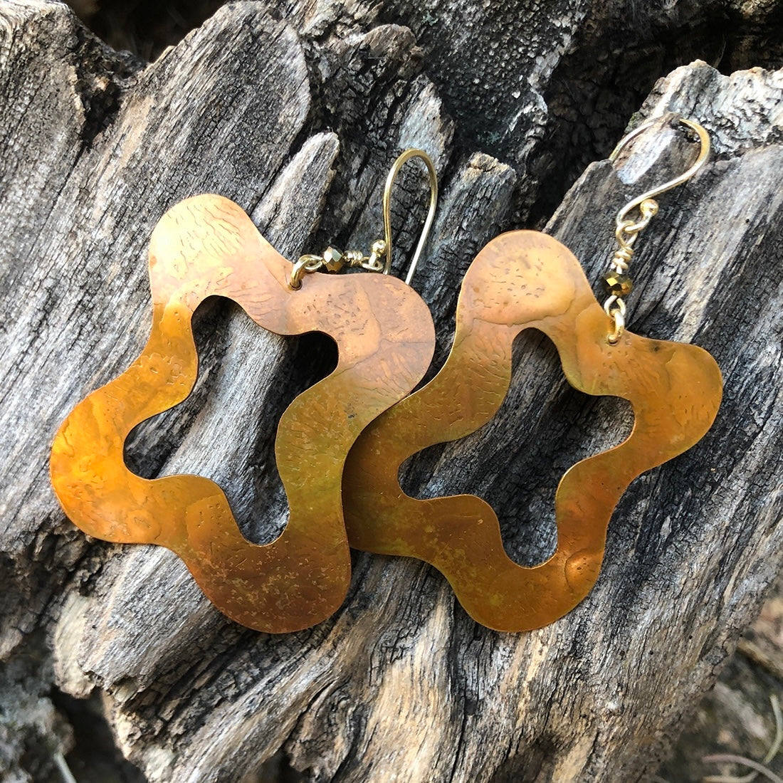 Copper Petal Earrings