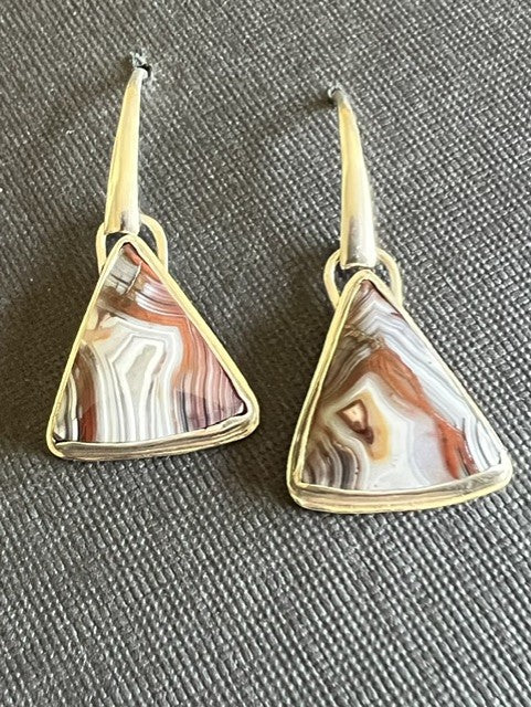 Crazy Lace Agate earrings #3741