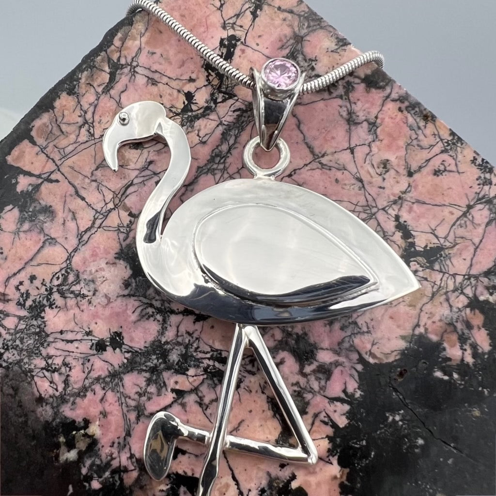 Flamingo/Pink CZ Pendant-removed