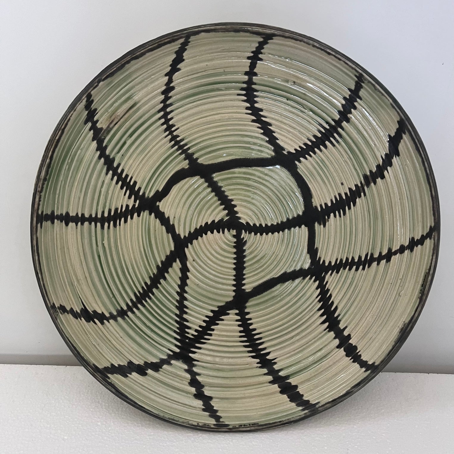 Green Geometry Plates - Blue Moose Art Gallery