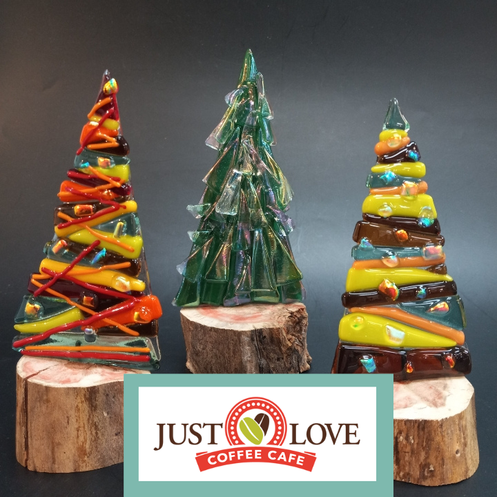 Holiday Trees Fused Glass Art Class - Mon. 12.2.24 @ 3:30P @ Just Love Coffee Cafe