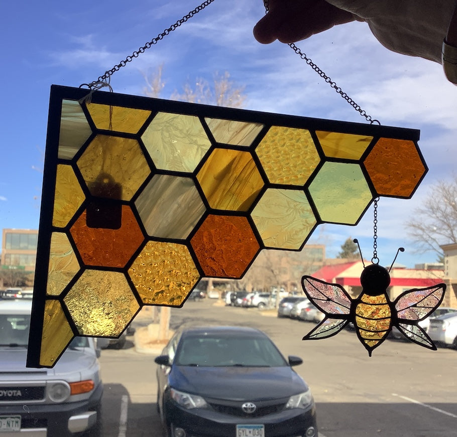 Honeycomb with bee