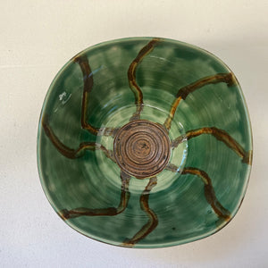 Bowl--207-Veins of copper and green