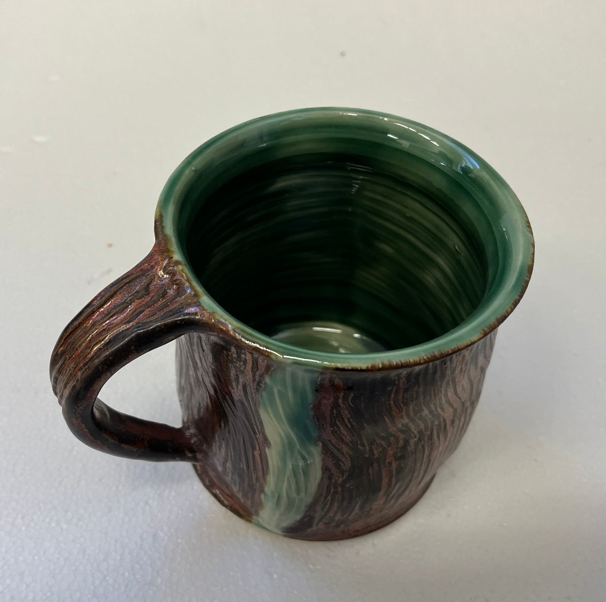 Large copper/green mug 169