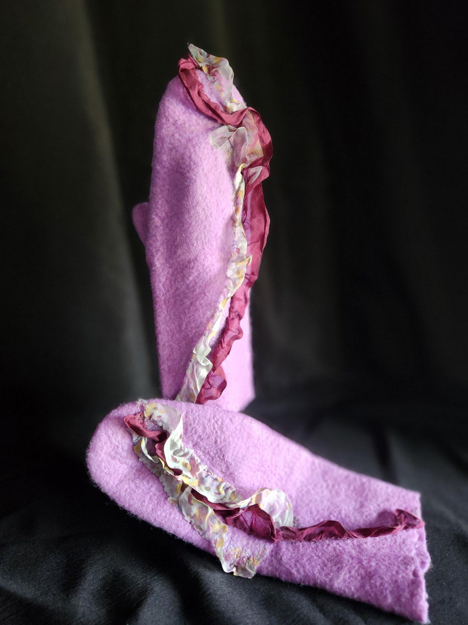 Lavender Mittens with a ruffle