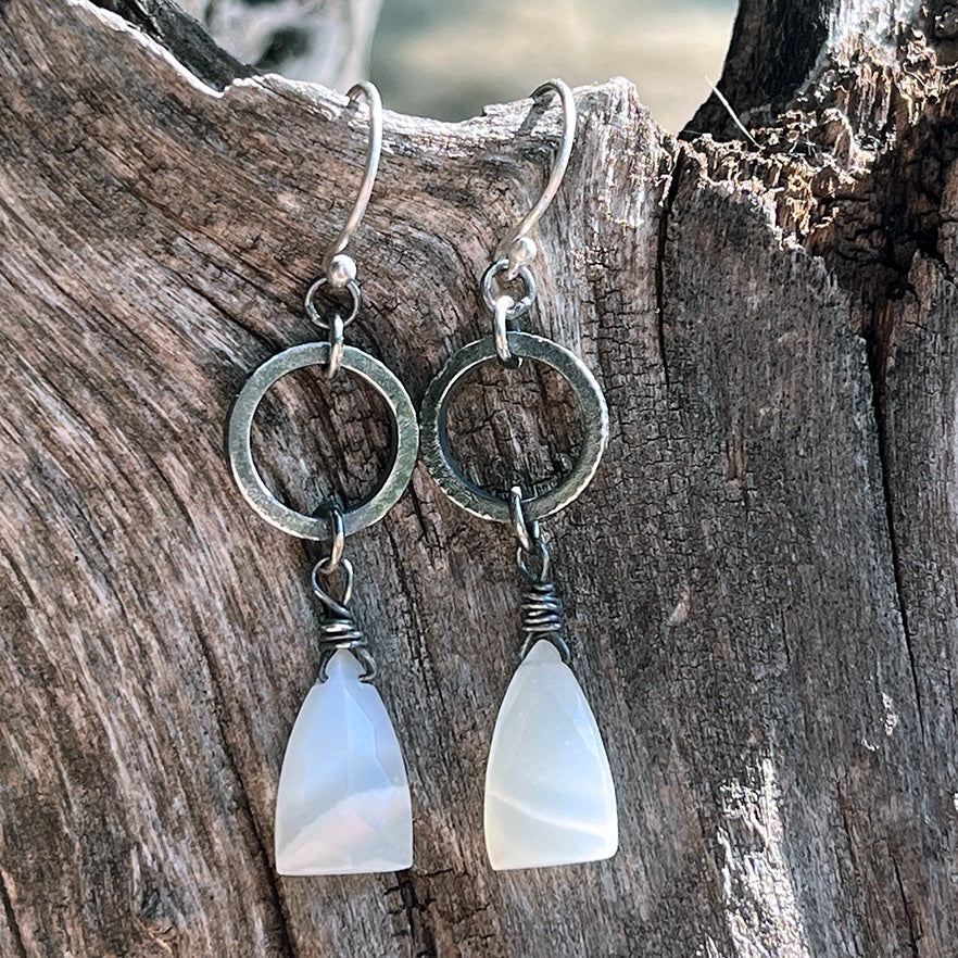 Faceted Moonstone Earrings