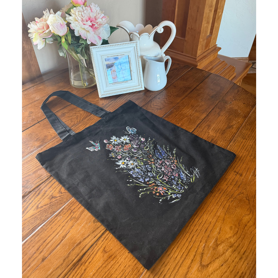 Wildflowers & Wings: Painted Cotton Tote Bag Workshop St. 2.21.26 @ 1P