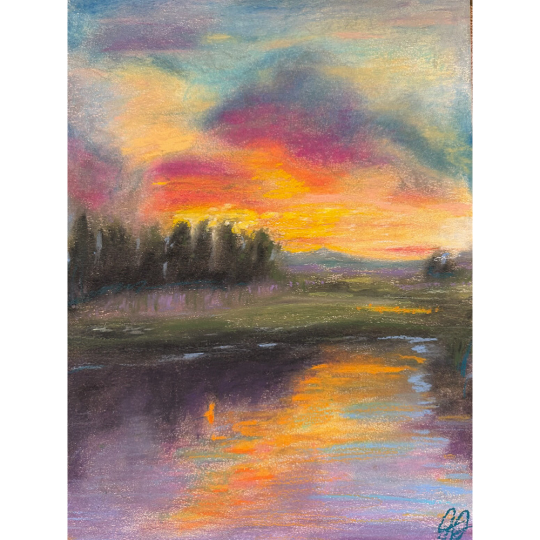 Soft Pastels: Mountain Sunset Reflections Art Class Thur. 2.19.26 @ 6P