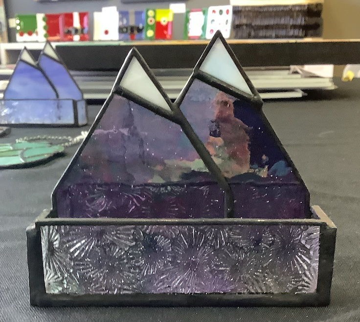Purple mountains business card holder
