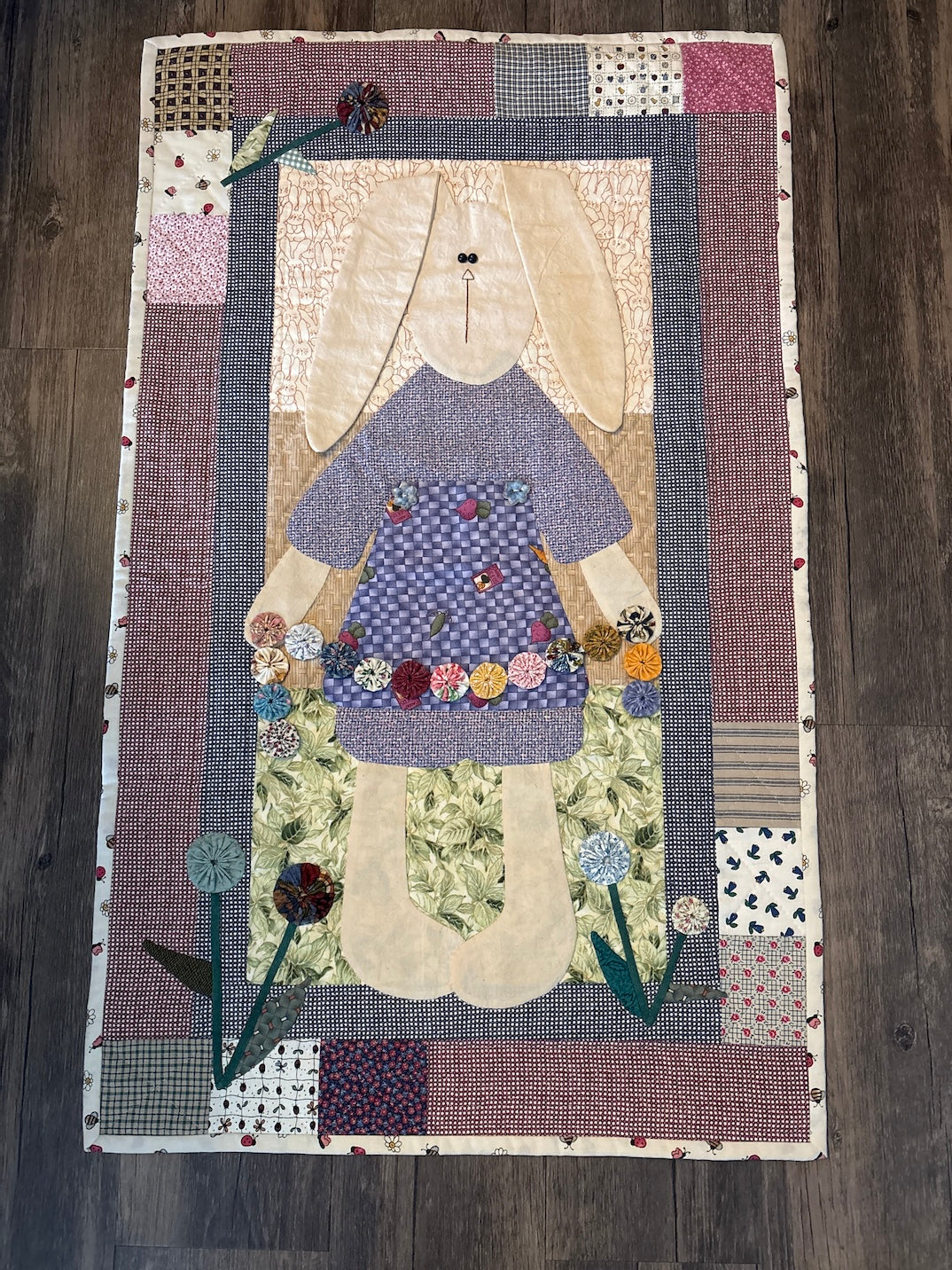 Quilted Bunny wall hanging