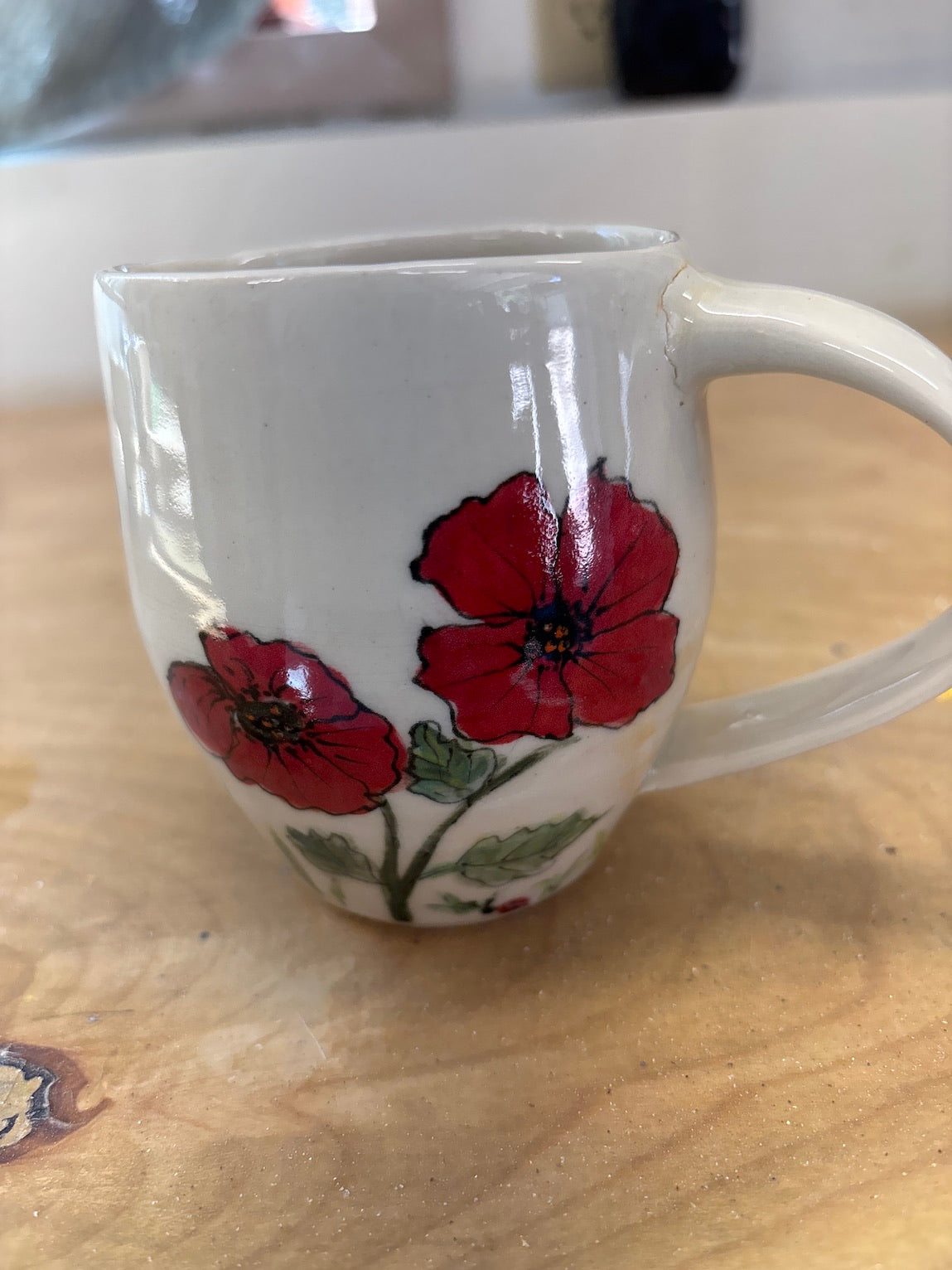 Red poppies mug