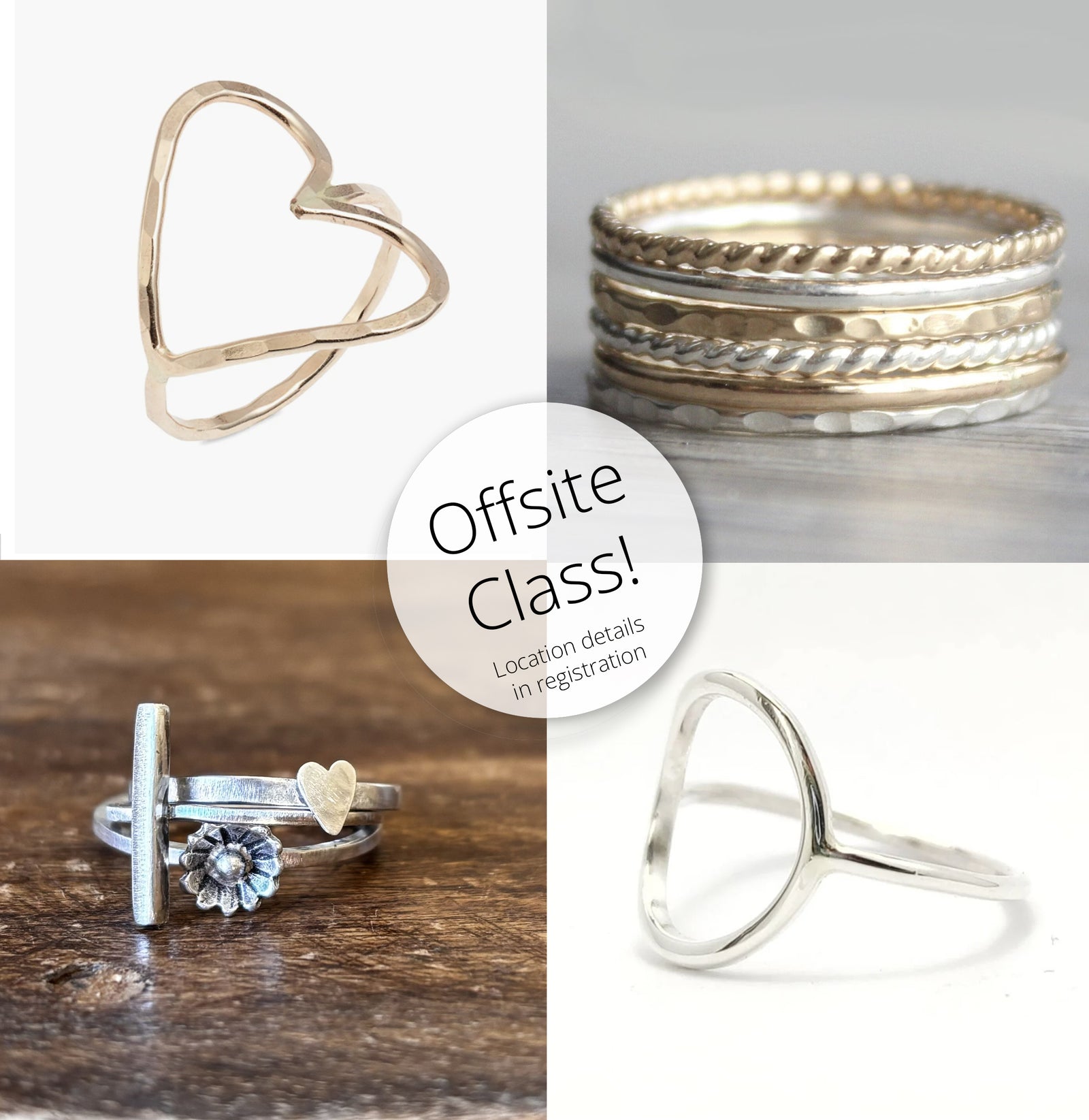 Offsite Rings, Rings, Rings - Metalsmithing Art Class Fri. 4.3.26 @ 5P