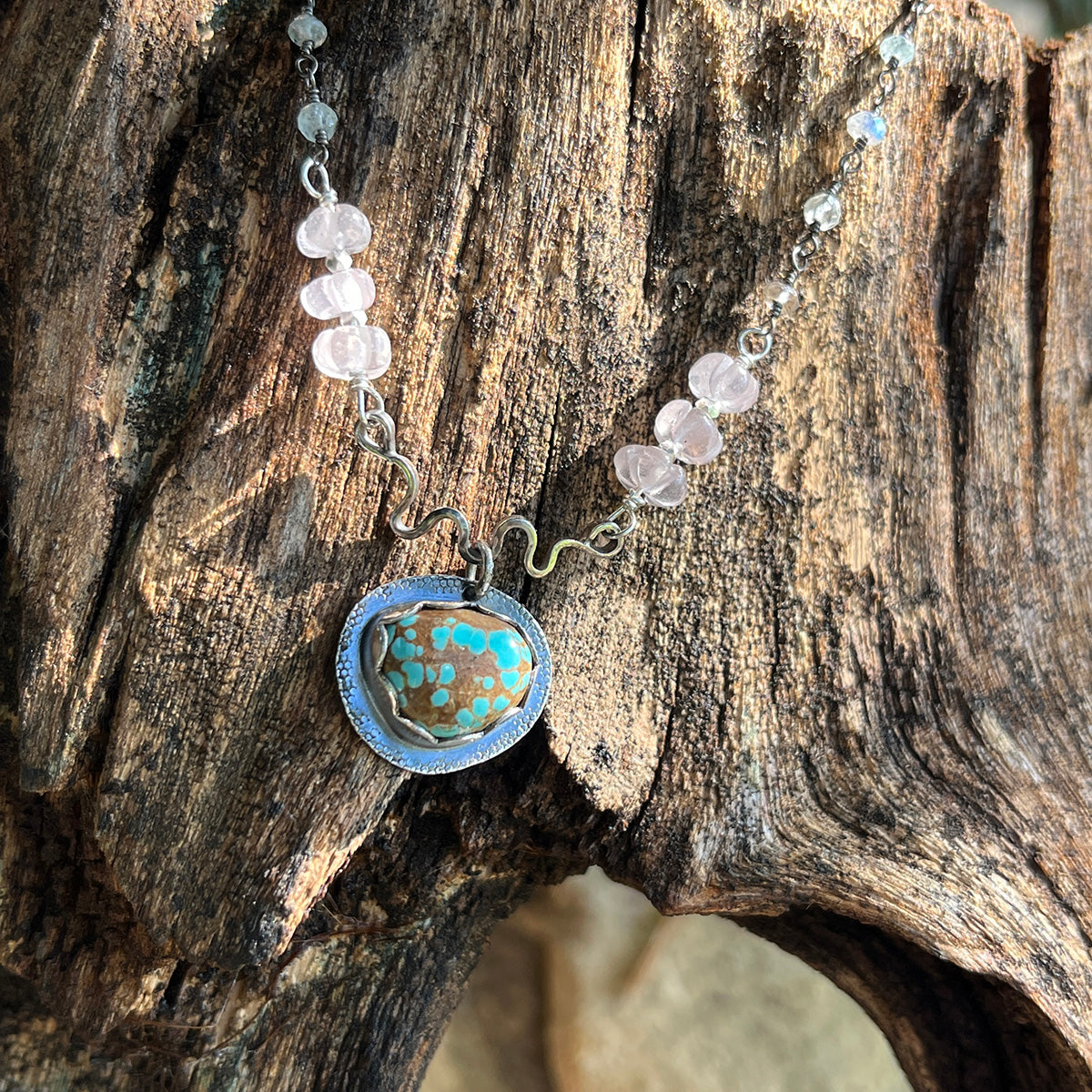 Royston Turquoise rose Quartz Necklace