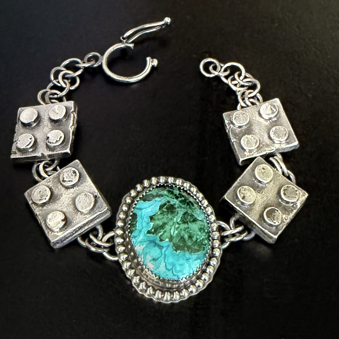 silver block bracelet