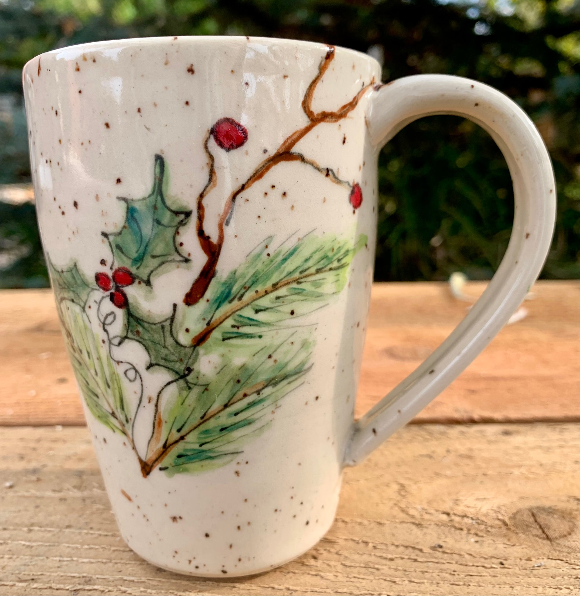 speckled holly & pine mug 1