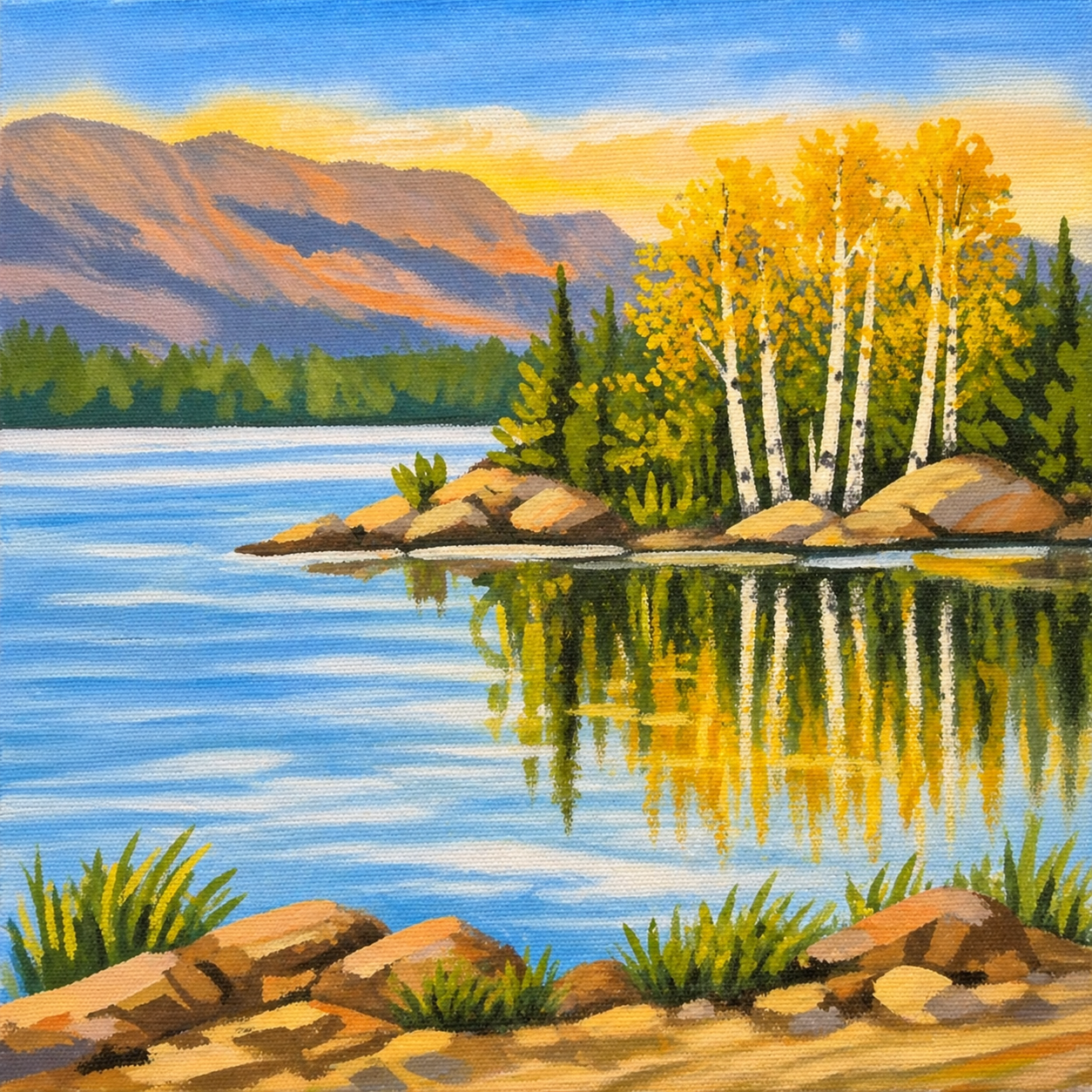 Morning Light Aspen Reflections: Brushes & Blades Art Class Sun. 5.31.26 @ 1P