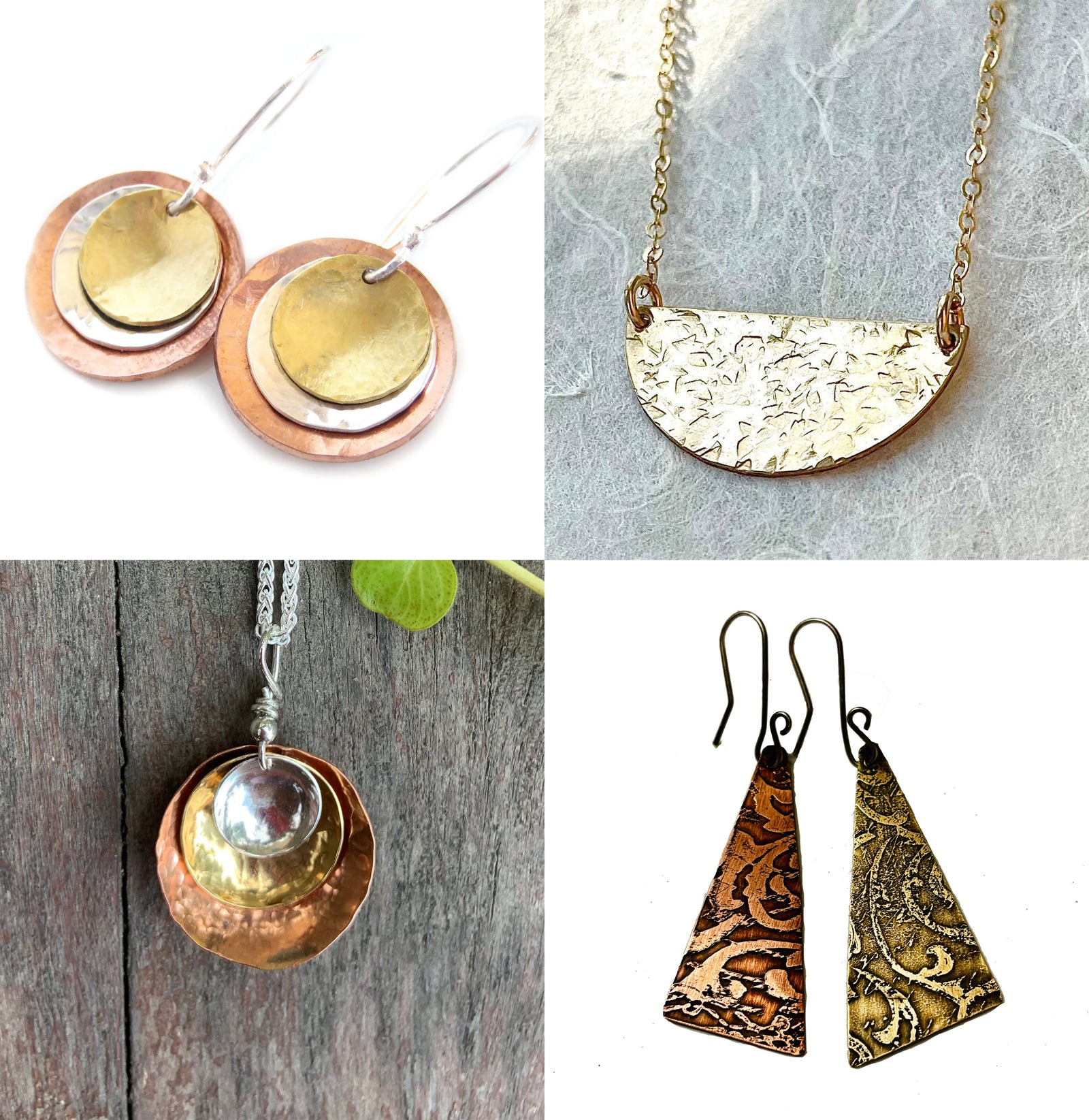 Textured Metal Jewelry Art Class  Sat. 4.18.26 @ 2P