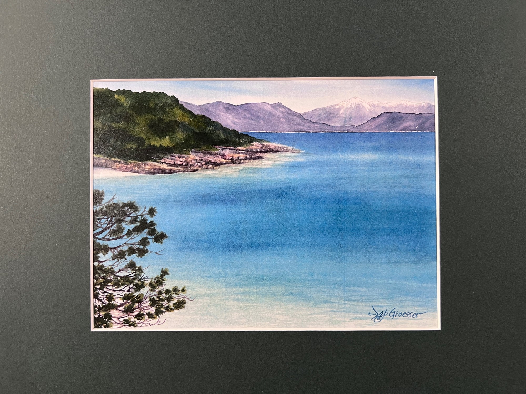 The Swimming Beach, framed