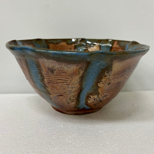 Bowl--214-Veins of copper and blue