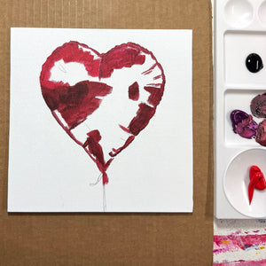 Acrylic Painting Skill Builder: Heart Balloon Art Class Wed. 7.15.26 @ 1:30P